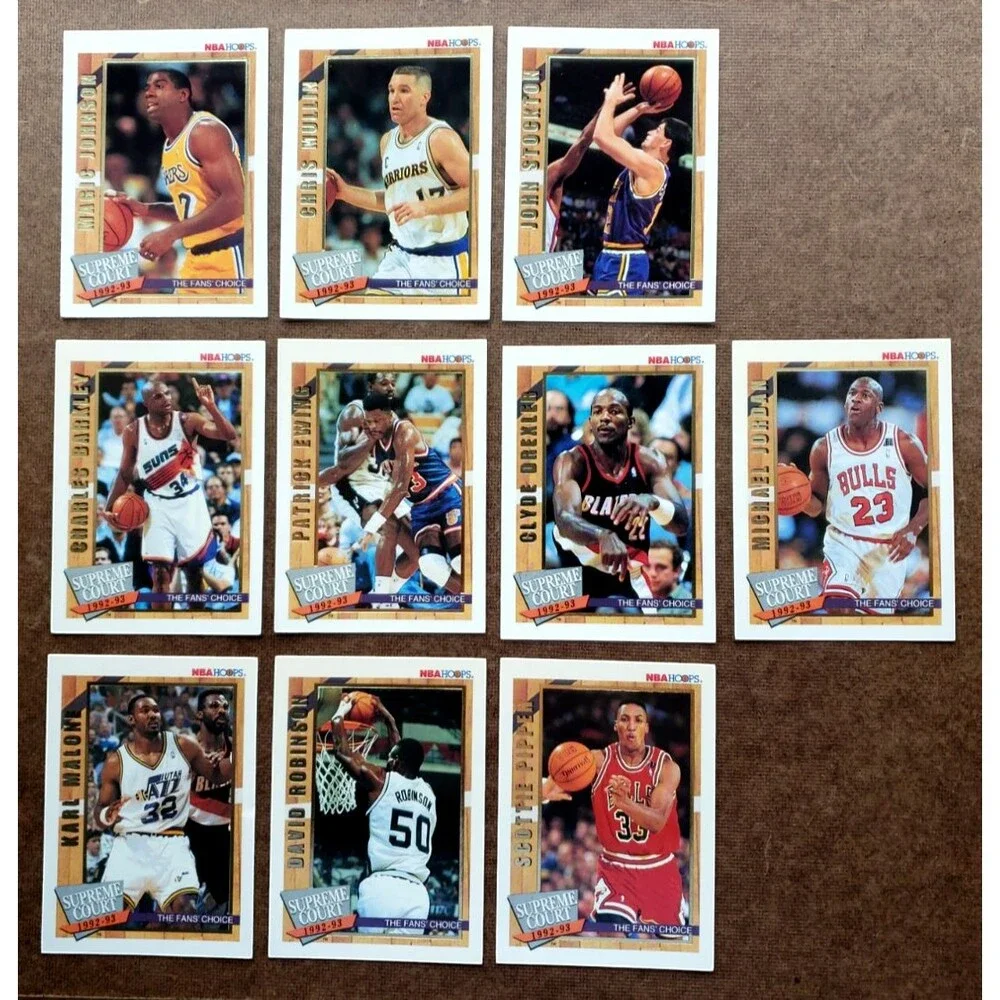 1992-93 NBA HOOPS MICHAEL JORDAN Basketball SUPREME COURT Complete 10 Card Set